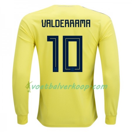 Colombia Valderrama 10 Thuisshirt WK voetbal 2018 Lange Mouw